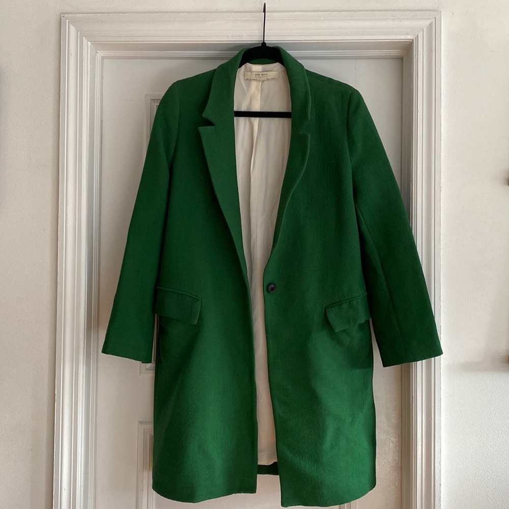 Zara Emerald Green Trench Coat - Lined